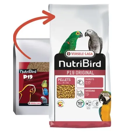 VL NutriBird P19 Original - extrudy pro chov, přepeřování a zvýšené nároky velkých papoušků s domácím ovocem 10kg