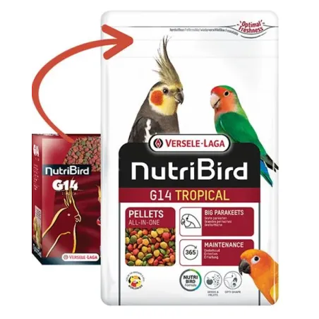 VL Orlux NutriBird G14 Tropical - extrudáty pro středně velké papoušky s tropickým ovocem k dennímu krmení 1 kg
