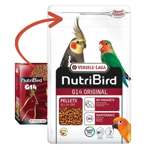VL Orlux NutriBird G14 Original - extrudáty pro středně velké papoušky s domácím ovocem na denní krmení 1 kg