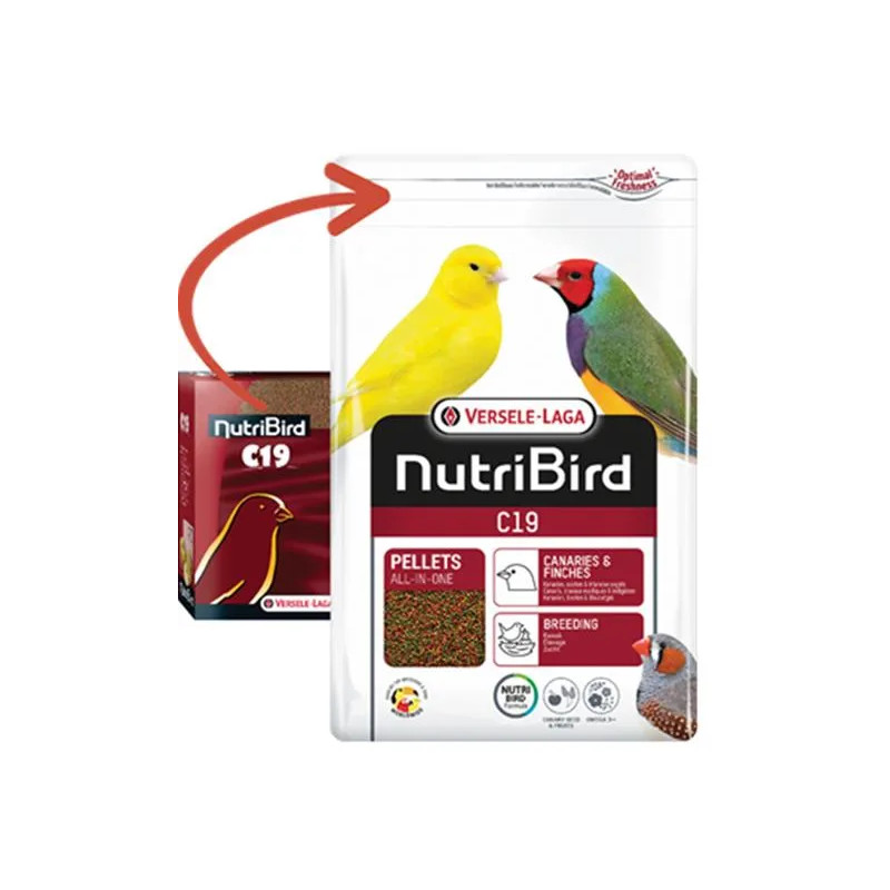 VL Orlux NutriBird C19 - extrudát pro chov, přepeřování a zvýšené nároky kanárů a exotů 3 kg