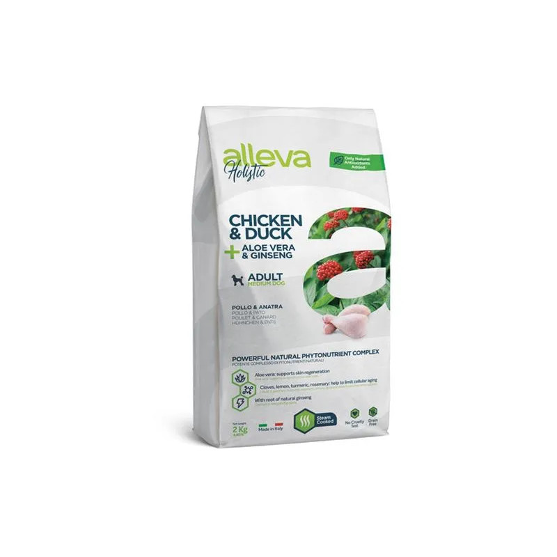 Alleva HOLISTIC pes dospělý střední kuře & kachna 2 kg