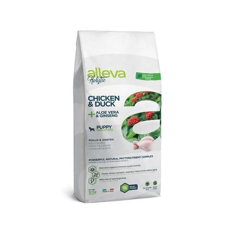Alleva HOLISTIC pes štěně & junior střední kuře 12 kg