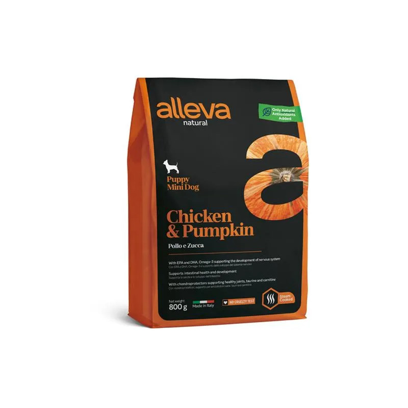 Alleva NATURAL pes štěně mini kuře & dýně 0,8 kg