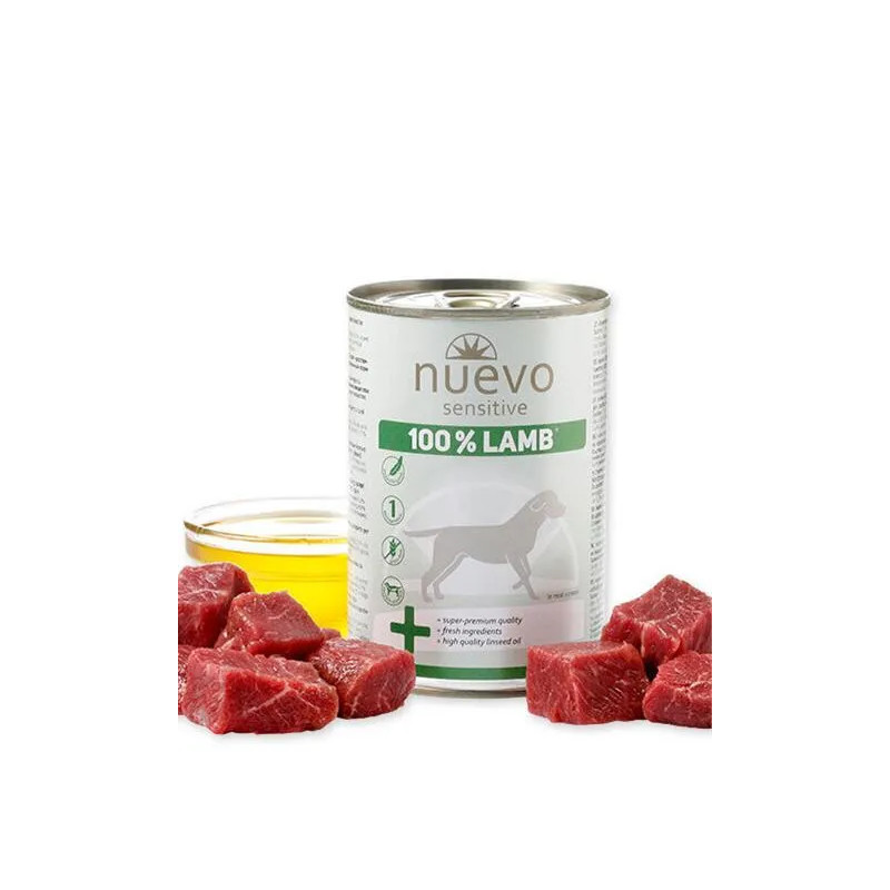NUEVO dog Sensitive 100% Lamb bal. 6 x 400 g konzerva
