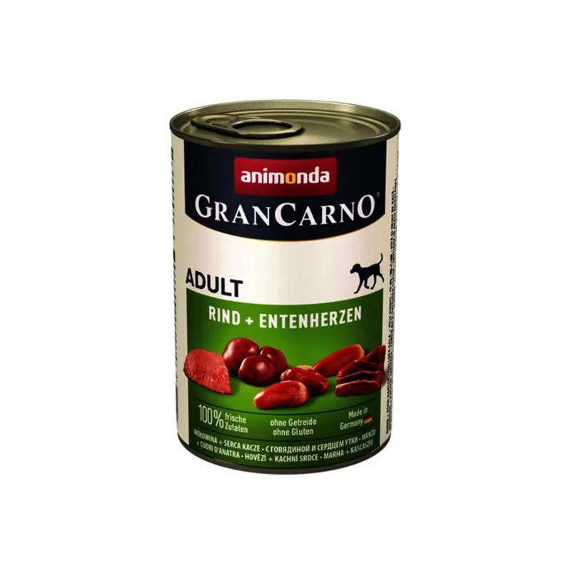 Animonda GRANCARNO® pes adult hovězí a kachní srdíčka bal. 6 x 400g konzerva