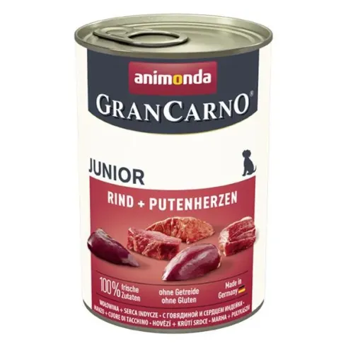 Animonda GRANCARNO® dog junior hovězí a krůtí srdíčka bal. 6 x 400g konzerva