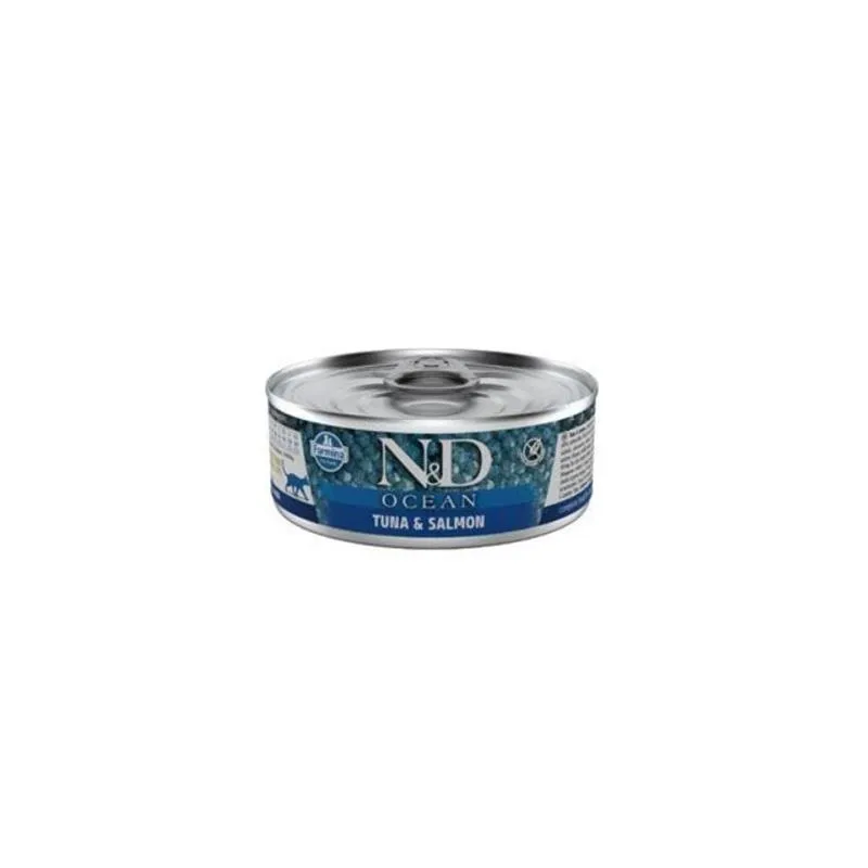 Konzerva  N&D kočka OCEAN tuňák & losos 70 g