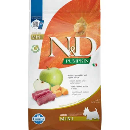 Farmina N&D dog PUMPKIN (GF) adult mini, jelení maso & jablko 2 kg