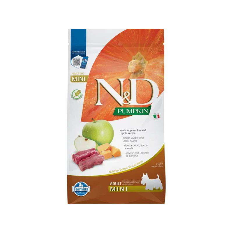 Farmina N&D dog PUMPKIN (GF) adult mini, jelení maso & jablko 2 kg