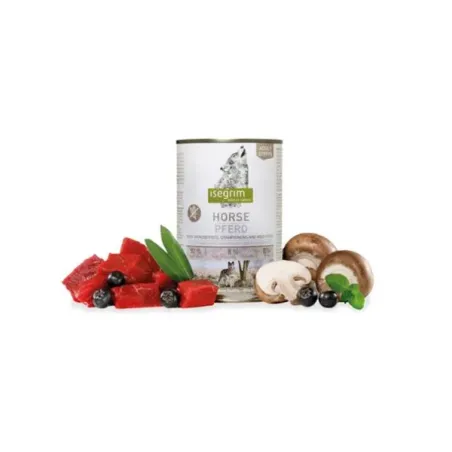 ISEGRIM dog Adult Mono Horse pure s aronií, žampiony a divokými bylinami bal. 6 x 400 g konzerva