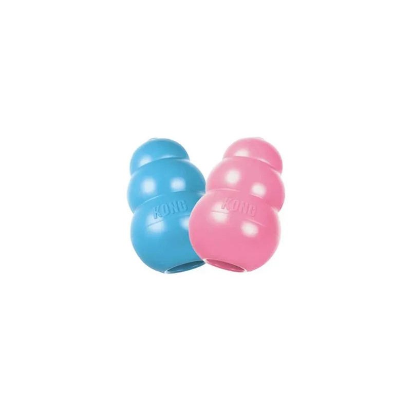 Hračka Kong Dog Puppy Granát modrý/růžový, přírodní guma, L 13-30 kg