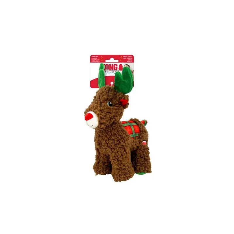 Hračka Kong Dog Holiday Sherps™ Sob s pískátkem, polyester, M