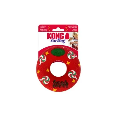 Hračka Kong Dog Holiday AirDog Squeaker Donut s pískátkem, guma vulkanizovaná, M
