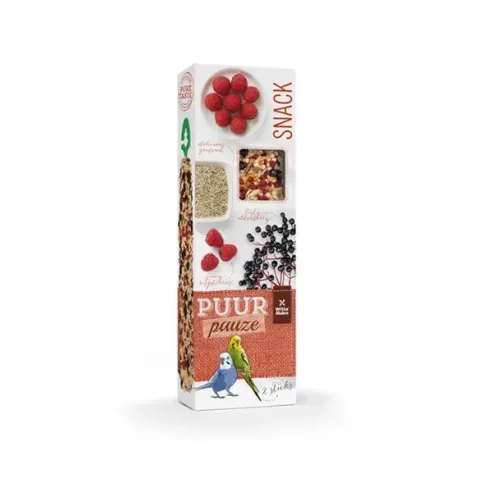 PUUR pauze Sticks kanárek andulka malina & bezinka - lahodné tyčinky s ovocem 60 g