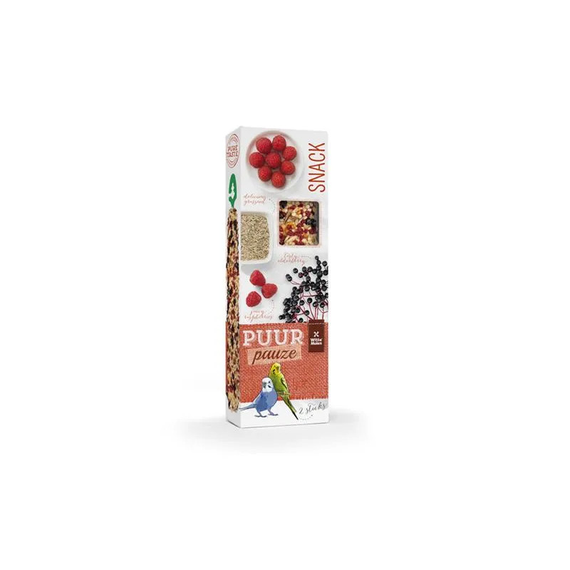 PUUR pauze Sticks kanárek andulka malina & bezinka - lahodné tyčinky s ovocem 60 g