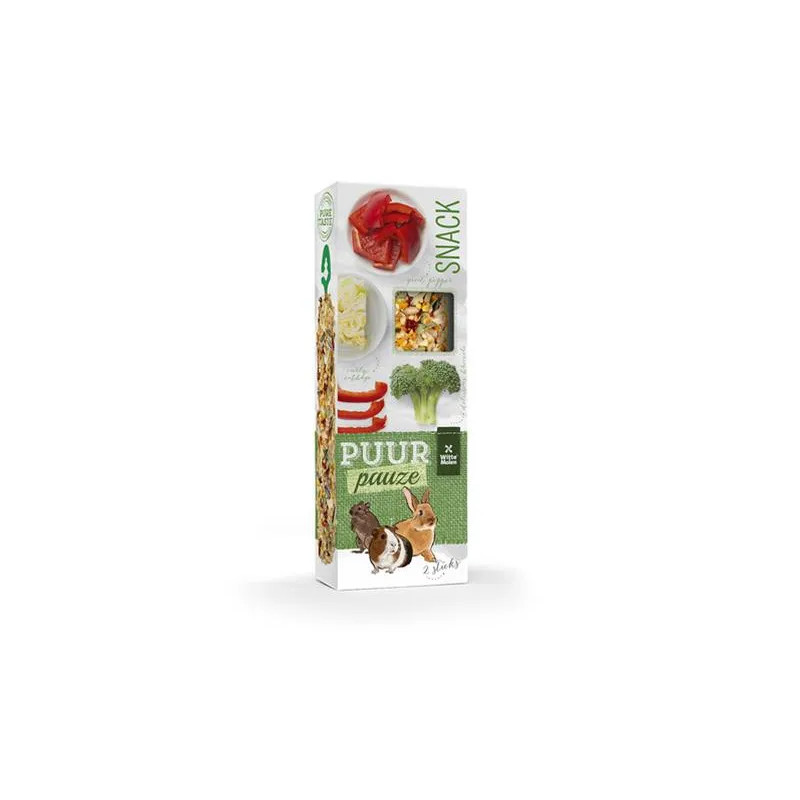 PUUR pauze Sticks paprika & brokolice - lahodné tyčinky pro králíky a hlodavce 110 g