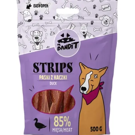 Pamlsek Mr. Bandit duck strips 500g