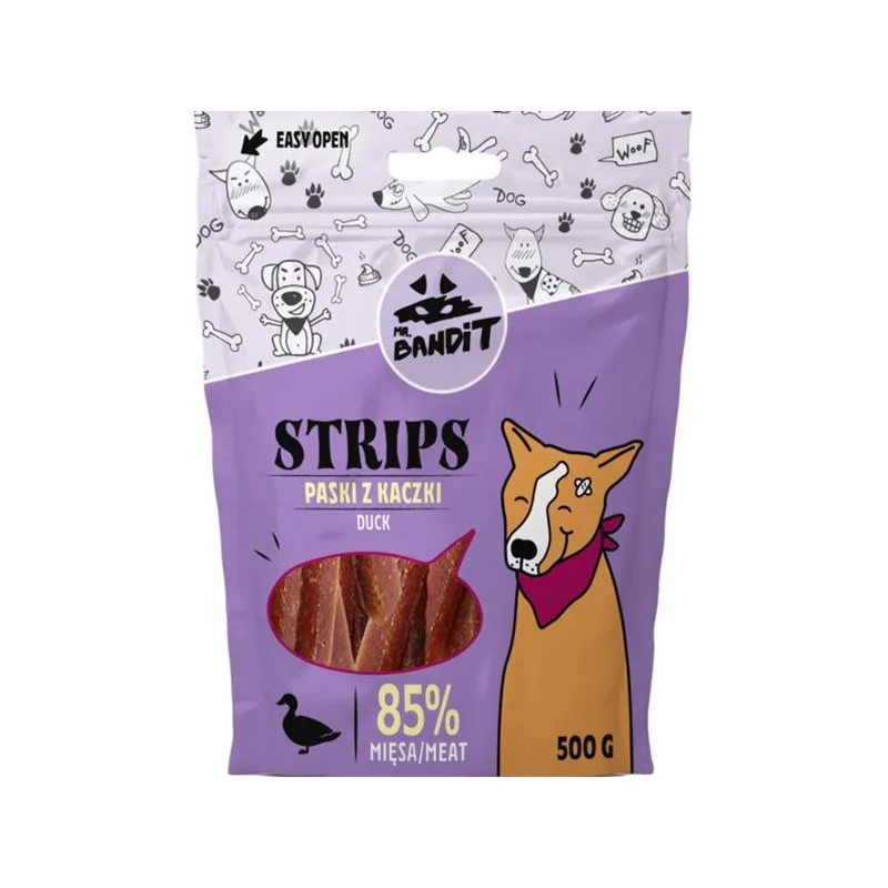 Pamlsek Mr. Bandit duck strips 500g