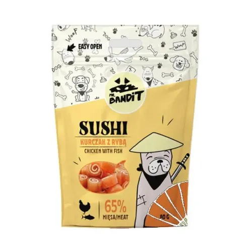 Pamlsek Mr. Bandit sushi kuře & ryba 80g