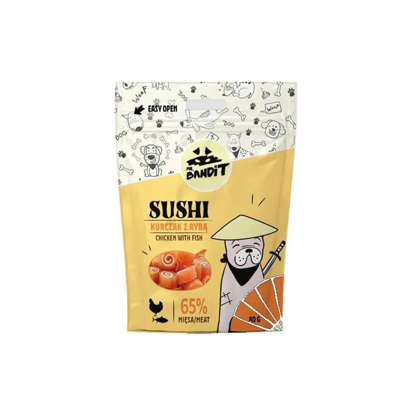 Pamlsek Mr. Bandit sushi kuře & ryba 80g