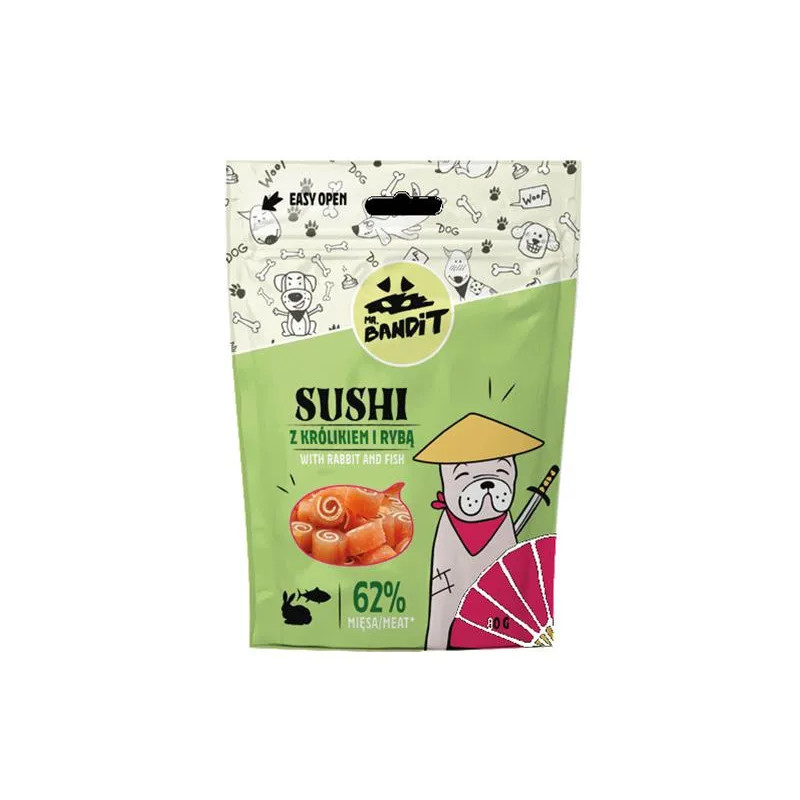 Pamlsek Mr. Bandit sushi králík & ryba 80g