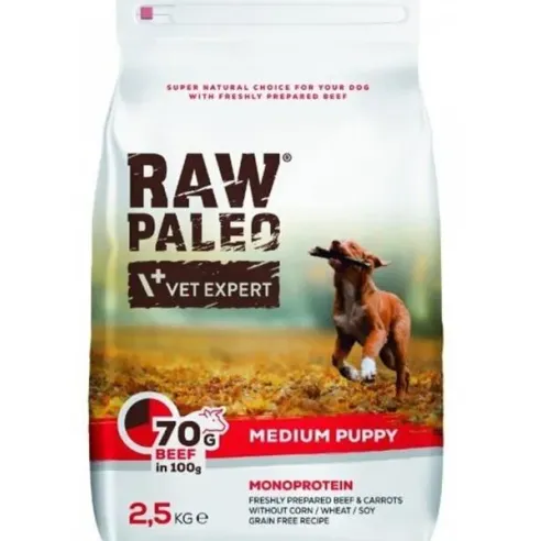 VetExpert Raw Paleo štěně střední hovězí 2,5 kg