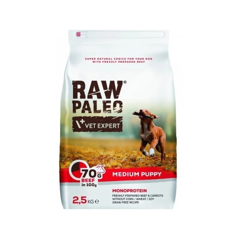 VetExpert Raw Paleo štěně střední hovězí 2,5 kg