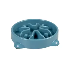Miska DUVO+ na pomalé jedení, modrá 300ml - S - 19x19x4cm