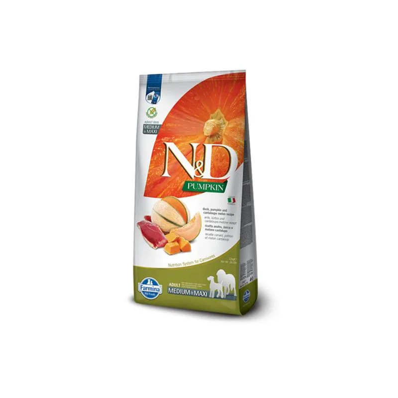 Farmina N&D dog PUMPKIN (GF) adult medium & maxi, duck & cantaluope 12 kg