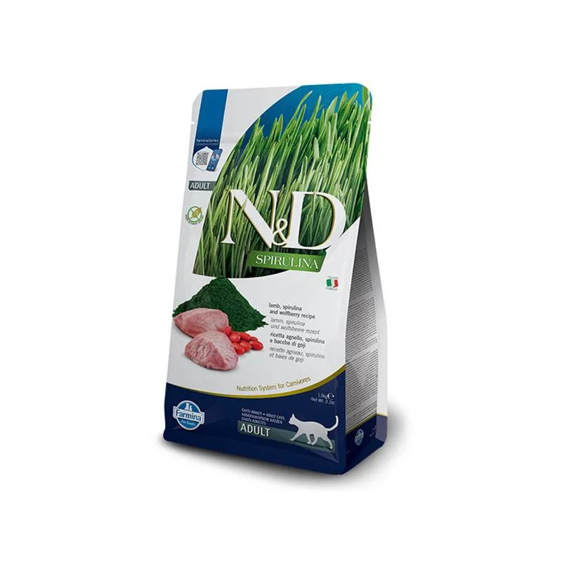 Farmina N&D cat SPIRULINA (GF) adult, jehněčí 1,5 kg