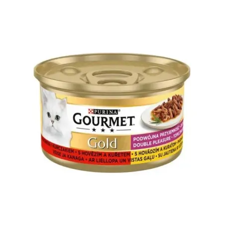 Nestlé GOURMET GOLD kočka hovězí&kuře kousky šťáva konz.12x85 g