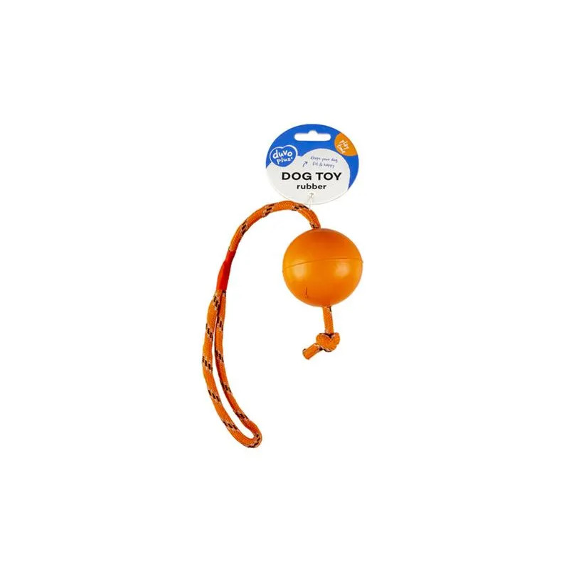 Hračka DUVO+ Míček gumový, s provazem, mix barev s průměrem 6 cm, délka 30 cm