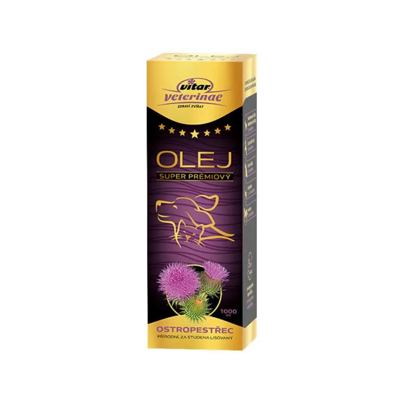Olej z ostropestřce mariánského VITAR Veterinae 1000 ml