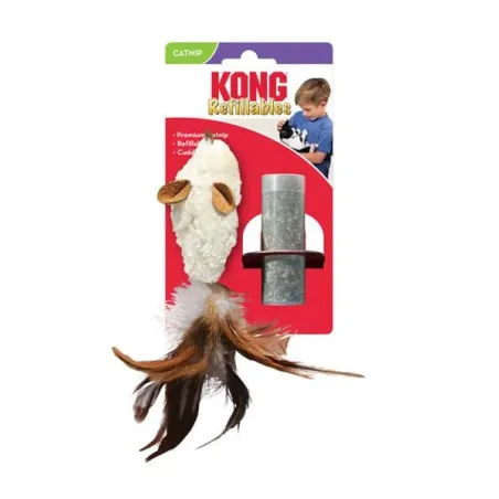 Hračka Kong Cat Refillables Feather Mouse Naplnitelná myš s catnipem a peřím, polyester