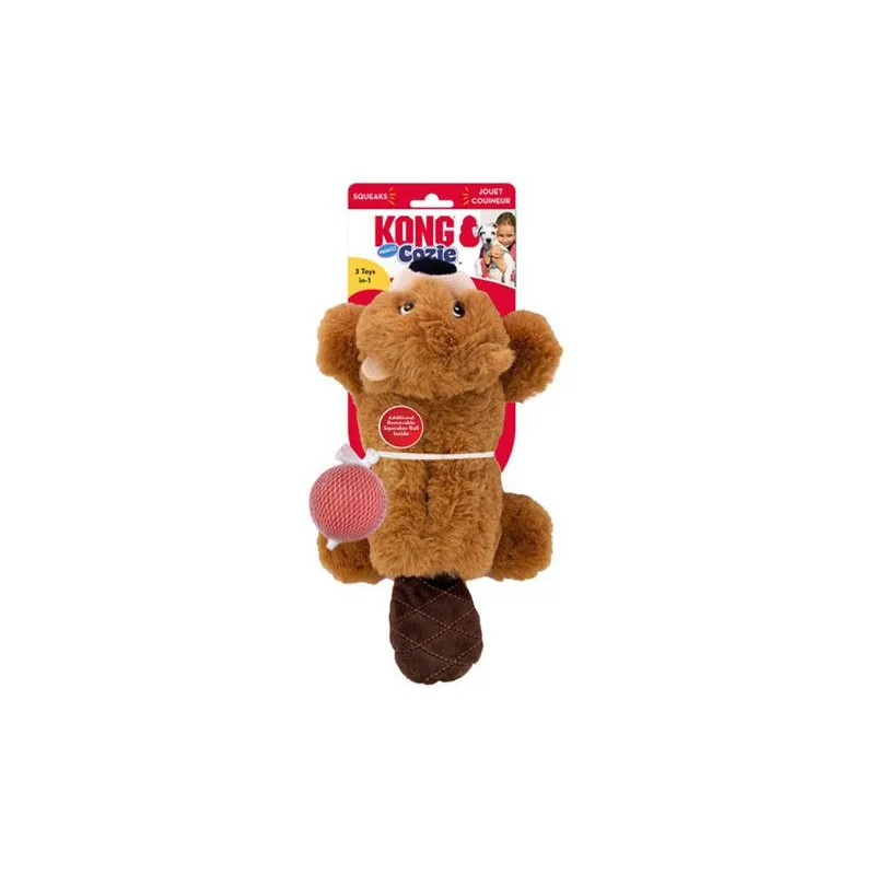 Hračka Kong Dog Cozie Pocketz Bobr s pískátkem, hnědá M