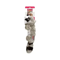 Hračka Kong Dog Scrunch Knots Mýval s pískátkem, polyester, šedý, M/L