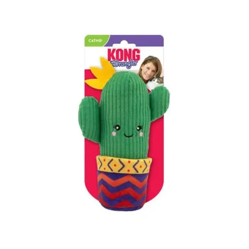 Hračka Kong Cat Kaktus Wrangler s květináčem, zelená, polyester