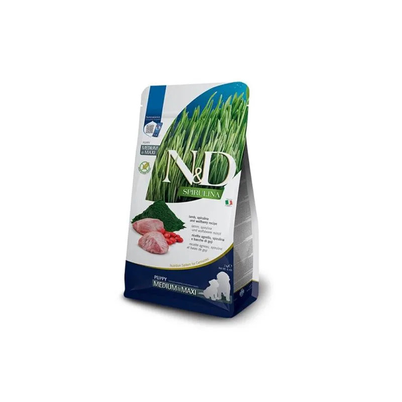 Farmina N&D dog SPIRULINA (GF) puppy medium & maxi, jehněčí 2 kg