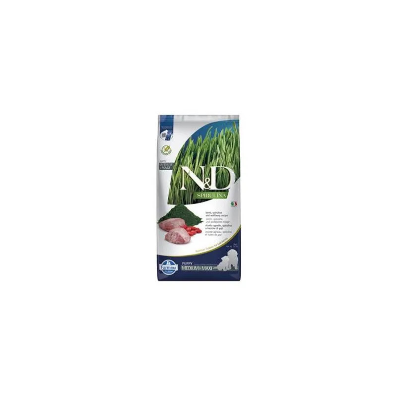 Farmina N&D pes SPIRULINA (GF) štěně střední a velké, jehněčí 7 kg