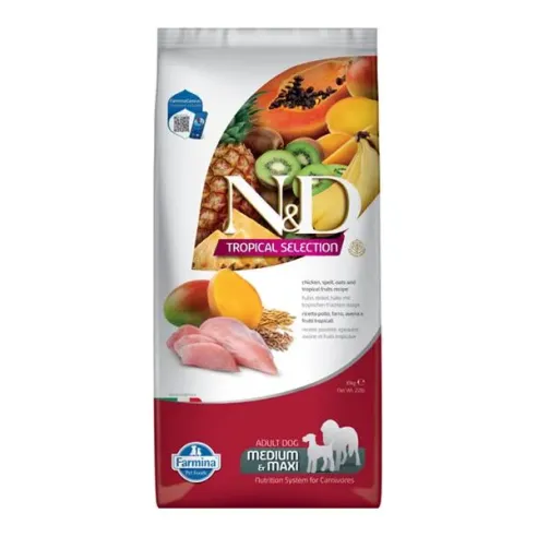 Farmina N&D dog TROPICAL SELECTION (AG) adult medium & maxi, kuře 10 kg