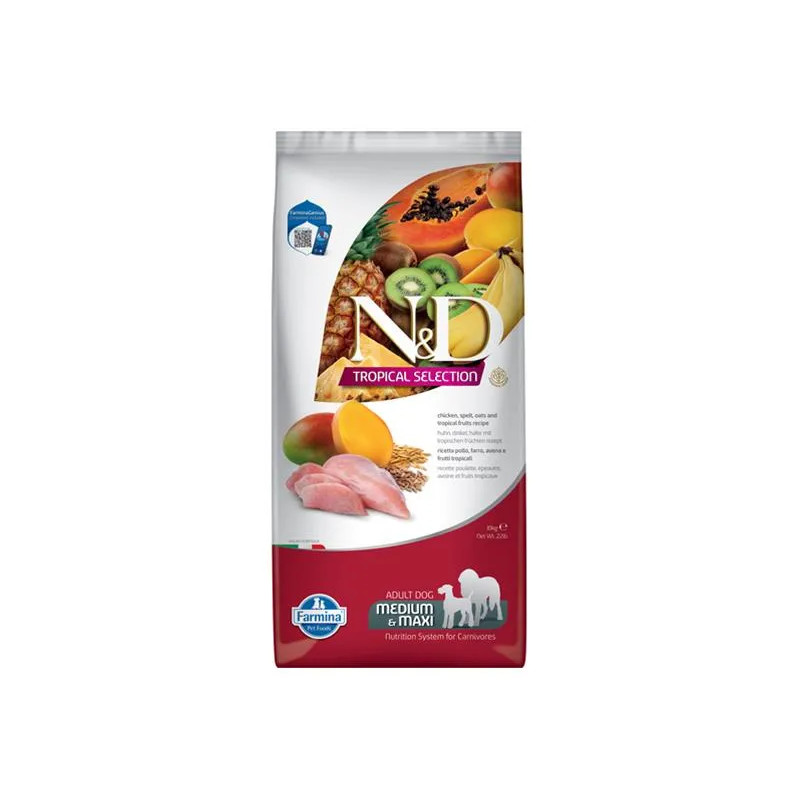 Farmina N&D dog TROPICAL SELECTION (AG) adult medium & maxi, kuře 10 kg