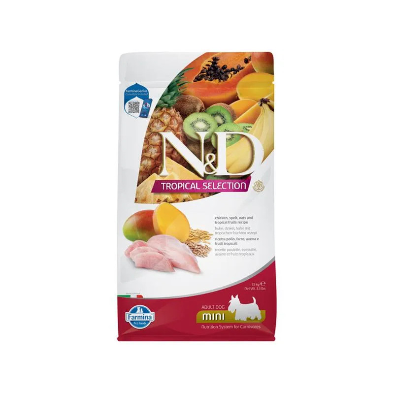 Farmina N&D dog TROPICAL SELECTION (AG) adult mini, kuře 1,5 kg