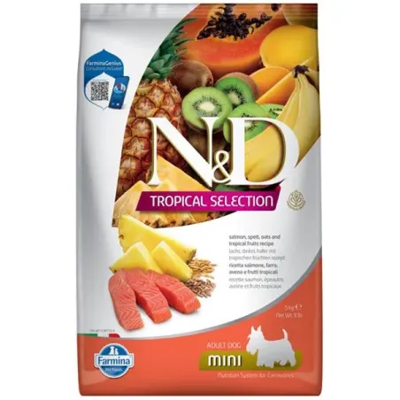 Farmina N&D dog TROPICAL SELECTION (AG) adult mini, losos 5 kg