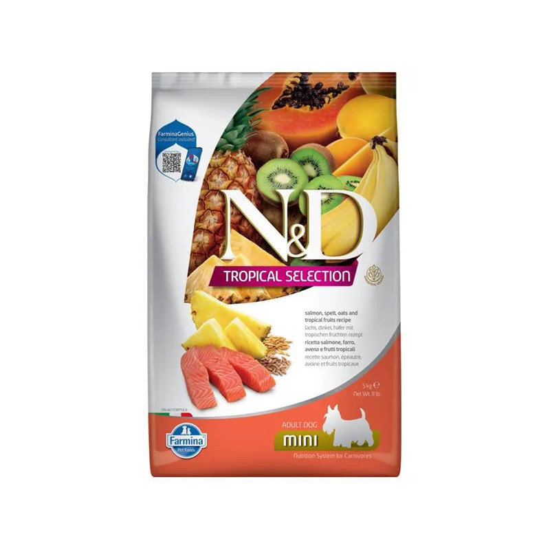 Farmina N&D dog TROPICAL SELECTION (AG) adult mini, losos 5 kg