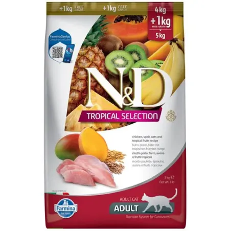 Farmina N&D cat TROPICAL SELECTION (AG) dospělá, kuřecí 4 + 1 kg