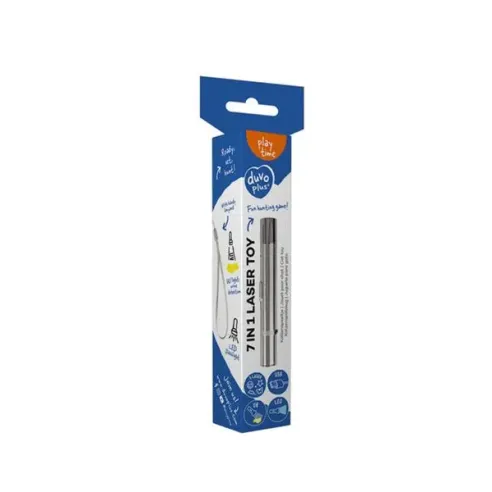 Hračka DUVO + laser 7v1 pro kočky stříbrná 11,5x1,5x1,5cm