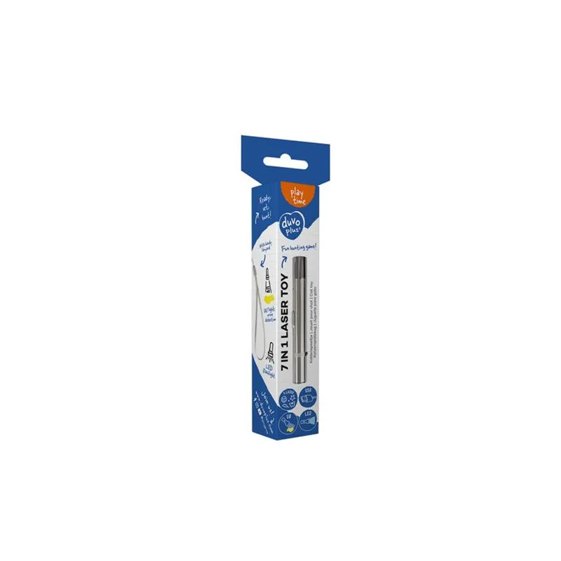 Hračka DUVO + laser 7v1 pro kočky stříbrná 11,5x1,5x1,5cm