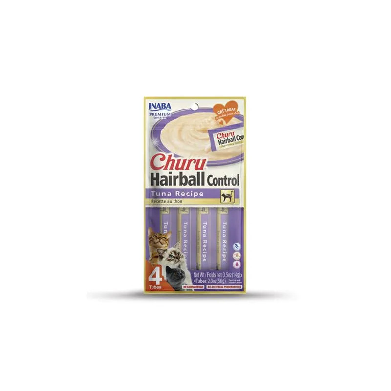 Pamlsek Inaba Churu Hairball cat Tuňák 12 x 4 tuby 672 g