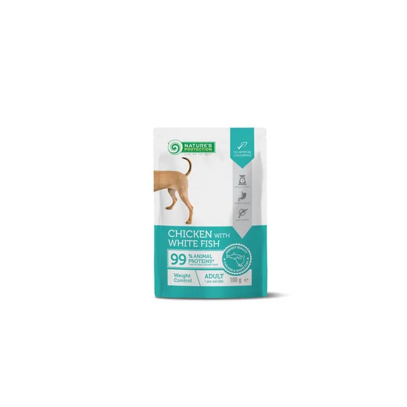 Natures P SÁČKY pes dospělý kontrola hmotnosti kuře & bílá ryba 22x100 g