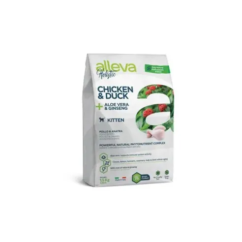 Alleva HOLISTIC kočka kotě kuře & kachna & aloe vera & ženšen 5 kg